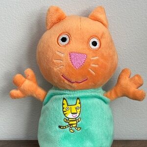 Peppa Pig CANDY CAT Plush Stuffed Animal Toy Orange Green Dress 8" Jazware 2003